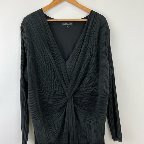 ELOQUII Twisted Knot Front Plisse Dress Size 22 - Picture 4 of 13